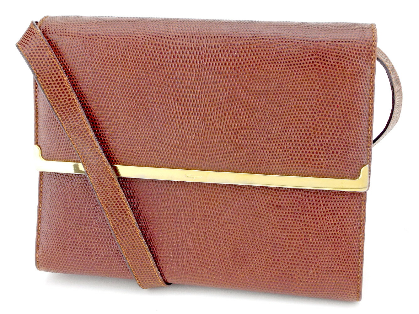 【お買い物マラソン★30％OFFクーポン】サルヴァトーレフェラガモ Salvatore Ferragamo ショルダーバッグ ガンチーニ ブラウン レディース 中古 ブランド ハイブランド ヴィンテージ｜ブランドデポ