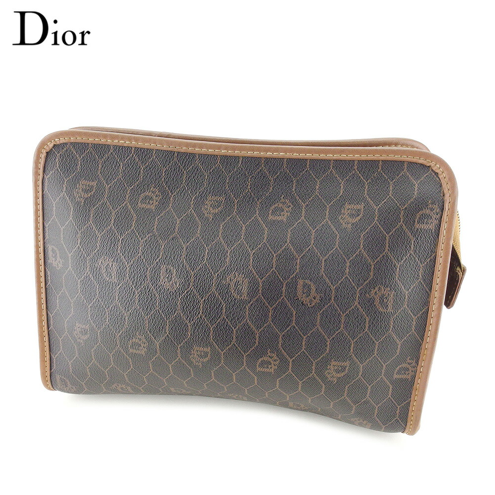 【Fashion Special Fair★24％OFFクーポン】ディオール Dior クラッチバッグ ロゴ柄 オールドディオール ブラック ブラウン メンズ 中古 ブランド ハイブランド ヴィンテージ