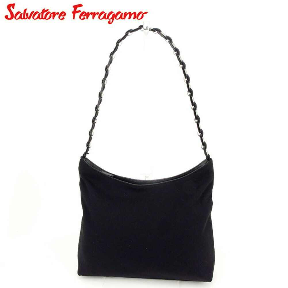 【週日制限事項SALE★24％OFF引き換え証】サルヴァトーレフェラガモ Salvatore Ferragamo ショルダーバッグ ヴァラ 黒いこと レディース 中古 ブランド名 御機嫌ブランド名 ヴィンテージ
