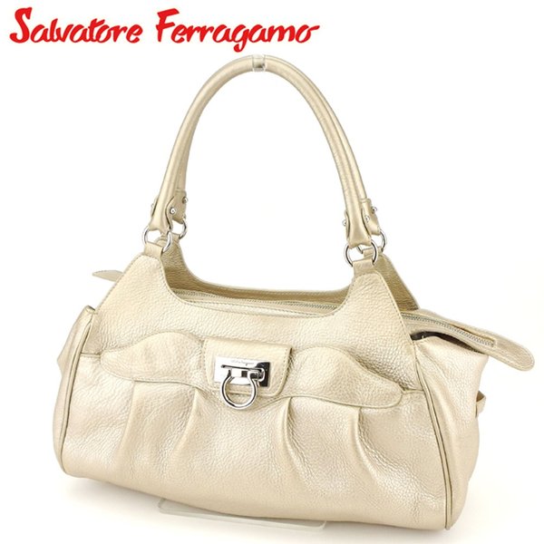 【お買い物マラソン★30％OFFクーポン】サルヴァトーレフェラガモ Salvatore Ferragamo ハンドバッグ ガンチーニ ゴールド メンズ 中古 ブランド ハイブランド ヴィンテージ｜ブランドデポ 19,064円