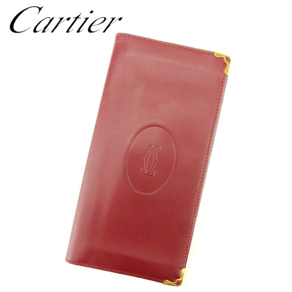 【月代わりの人大売り出し★29％OFFクーポン券】カルティエ CARTIER 紙入れ 船檣伝達ルート ボルドーワイン メンズ 中古 ブランド名 ご機嫌ブランド名 ヴィンテージ