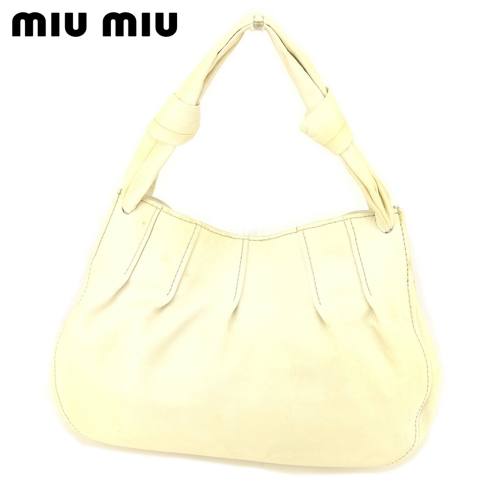 【Fashion Special Fair★24％OFFクーポン】ミュウミュウ MIUMIU トートバッグ ベージュ メンズ 中古 ブランド ハイブランド ヴィンテージ