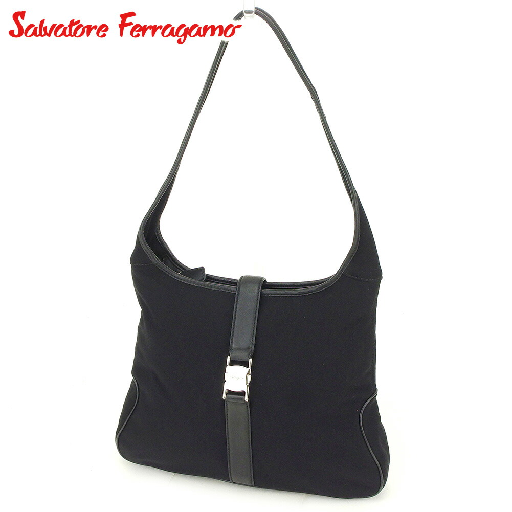 【週日制限事項SALE★24％OFF引き換え証】サルヴァトーレフェラガモ Salvatore Ferragamo ショルダーバッグ 黒いこと メンズ 中古 ブランド名 御機嫌ブランド名 ヴィンテージ