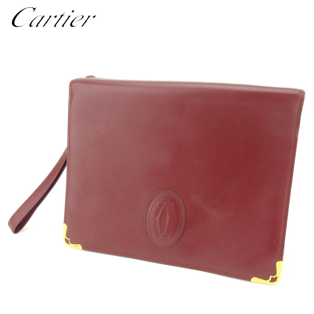 【お買い物マラソン★30％OFFクーポン】カルティエ CARTIER クラッチバッグ マストライン ボルドー メンズ 中古 ブランド ハイブランド ヴィンテージ｜ブランドデポ