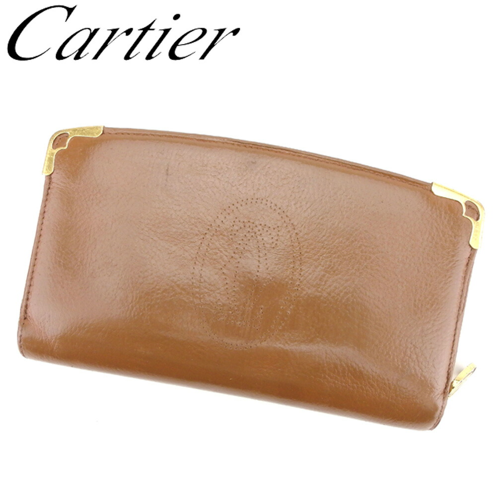 【土日BIG SALE★27％OFF引き換え証】カルティエ CARTIER 長紙入れ マルチェロ 赤銅色 メンズ 中古 ブランド名 ご機嫌ブランド名 ヴィンテージ