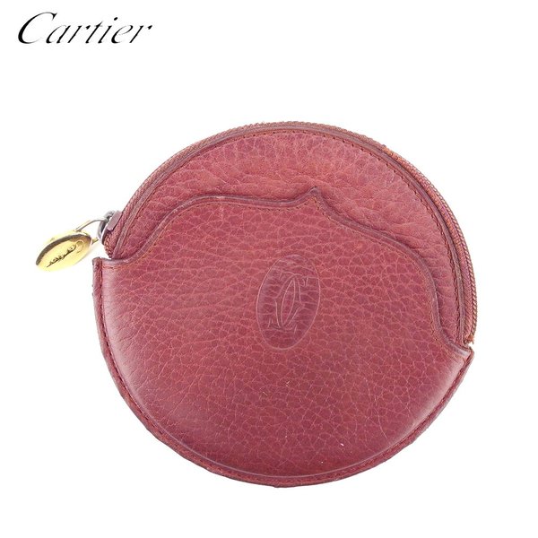 【百貨店SALE★最大限度50％OFF】カルティエ CARTIER コインケース 船檣伝達ルート ボルドーワイン ゴールド メンズ 中古 ブランド名 ご機嫌ブランド名 ヴィンテージ