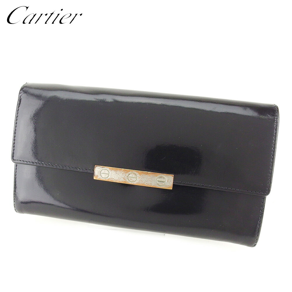 【新生活応援★29％OFFクーポン】カルティエ CARTIER 長財布 ラブコレクション ブラック シルバー メンズ 中古 ブランド ハイブランド ヴィンテージ