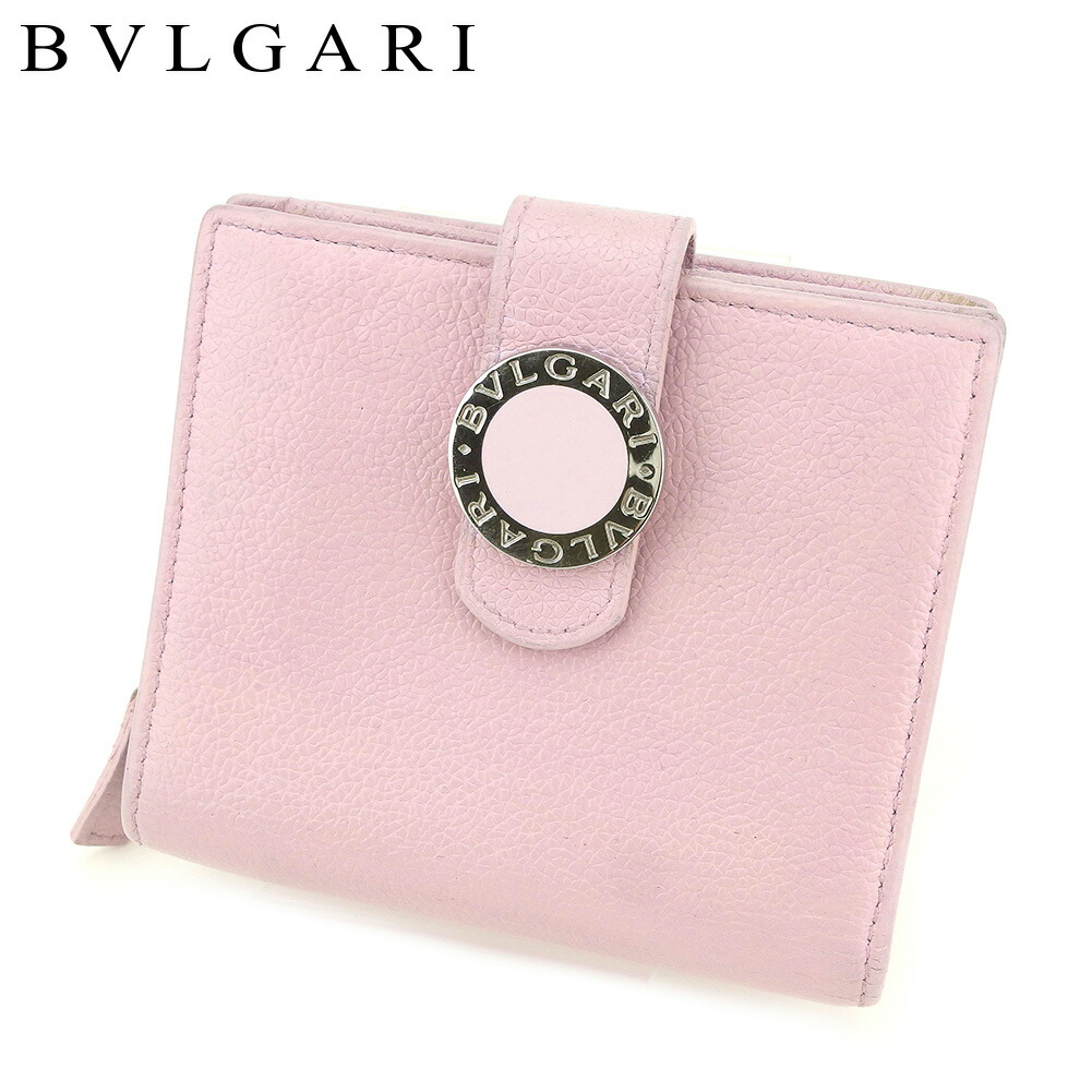 【お買い出しマラソン★30％OFF引き換え証】ブル小峡谷 BVLGARI 二つ折り札入れ ブル小峡谷 ブル小峡谷 サクラ色 メンズ 中古 ブランド名 ご機嫌ブランド名 ヴィンテージ 財布・ケース-レディース財布-バッグ・小物・ブランド雑貨