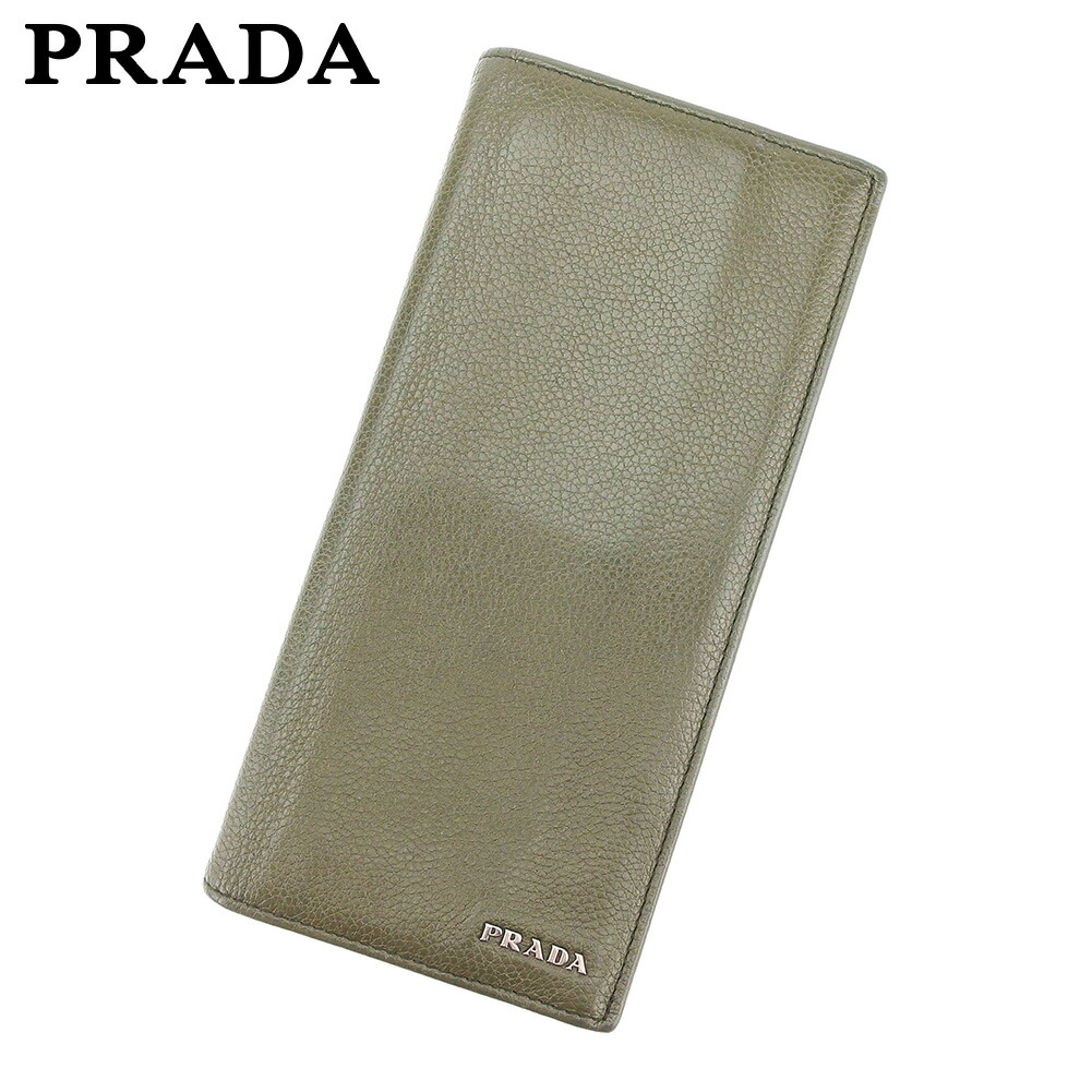 【雨季得SALE★21％OFFクーポン券】プラダ PRADA 長紙入れ 緑であること メンズ 中古 ブランド名 ご機嫌ブランド名 ヴィンテージ