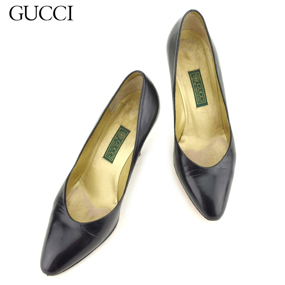 【決算前SALE★50％OFFクーポン】グッチ GUCCI パンプス #35ハーフ ブラック メンズ 中古 ブランド ハイブランド ヴィンテージ 13,617円