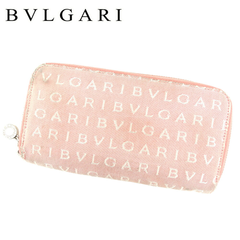 【新生活応援★29％OFFクーポン】ブルガリ BVLGARI 長財布 ロゴマニア ピンク メンズ 中古 ブランド ハイブランド ヴィンテージ