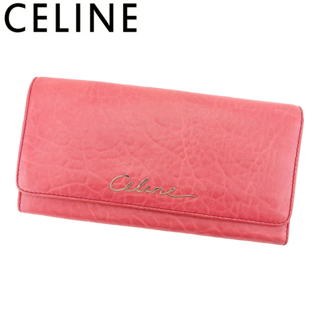 【雨季得SALE★21％OFFクーポン券】セリーヌ CELINE 長紙入れ サクラ色 レディース 中古 ブランド名 ご機嫌ブランド名 ヴィンテージ