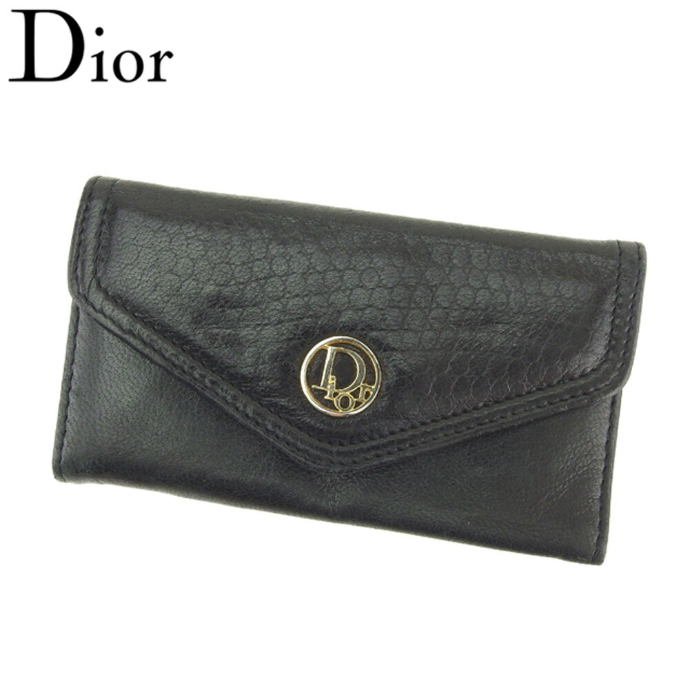 Dior 黒 レザー キーケース Dロゴ付き Amazon.co.jp: [Dior] [ラッピング済み/セット品] ディオール