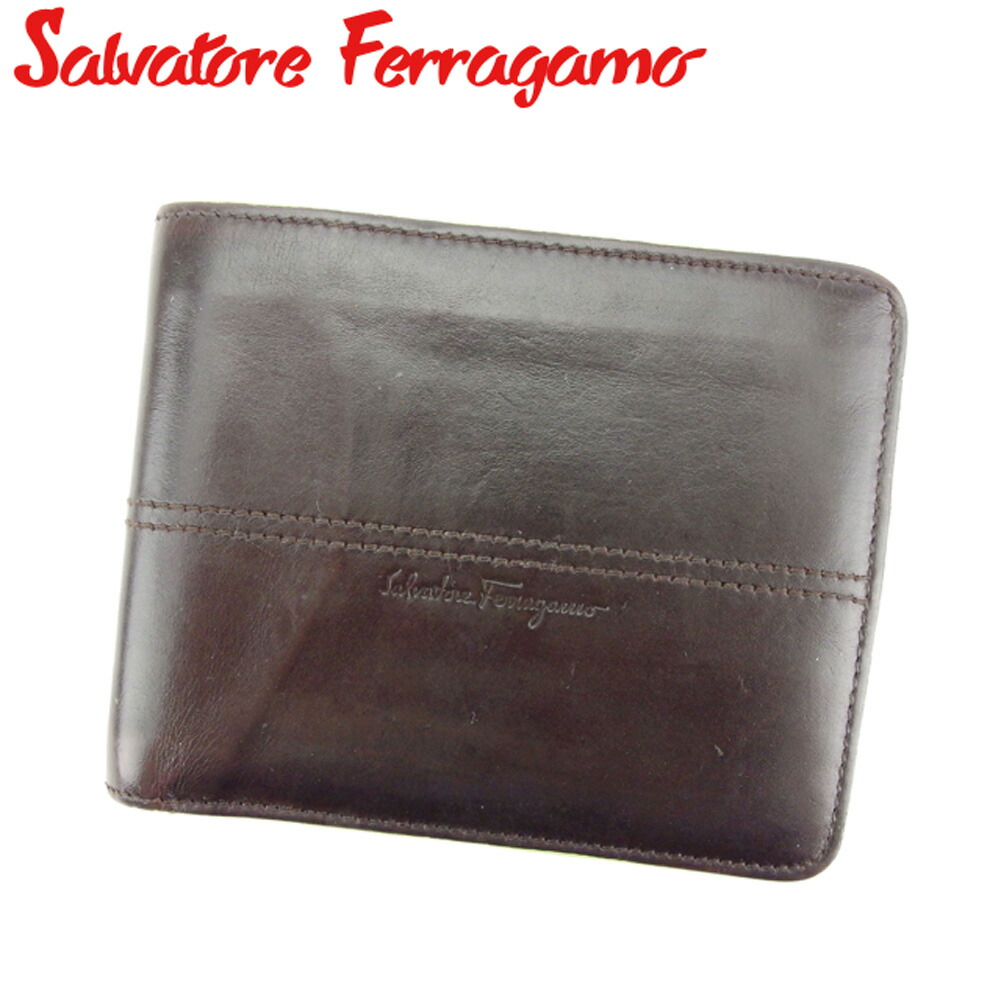【月代わりの人大売り出し★29％OFFクーポン券】サルヴァトーレフェラガモ Salvatore Ferragamo 紙入れ 編み目 赤銅色 ベージュ 緑であること レディース 中古 ブランド名 ご機嫌ブランド名 ヴィンテージ