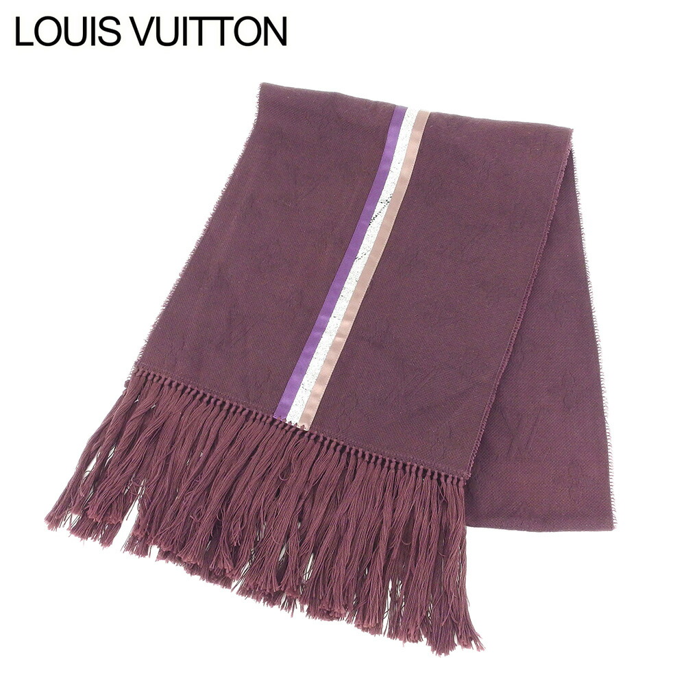 【百貨店SALE★最大限度50％OFF】ルイ・ヴィトン LOUIS VUITTON えり巻き モノグラム 赤銅色 パープルシルバー メンズ 中古 ブランド名 ご機嫌ブランド名 ヴィンテージ