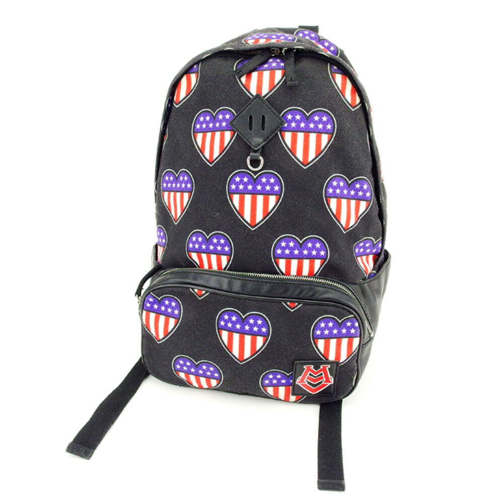 【百貨店SALE★最大限度50％OFF】背嚢・デイパック ハート形 黒いこと 赤いこと 青み系 メンズ 中古 ブランド名 ご機嫌ブランド名 ヴィンテージ
