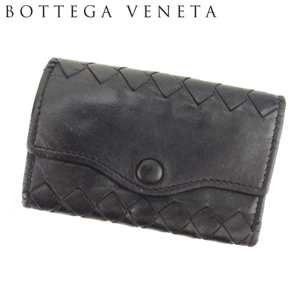 【お買い物マラソン★30％OFFクーポン】ボッテガヴェネタ BOTTEGAVENETA キーケース イントレチャート ブラック メンズ 中古 ブランド ハイブランド ヴィンテージ