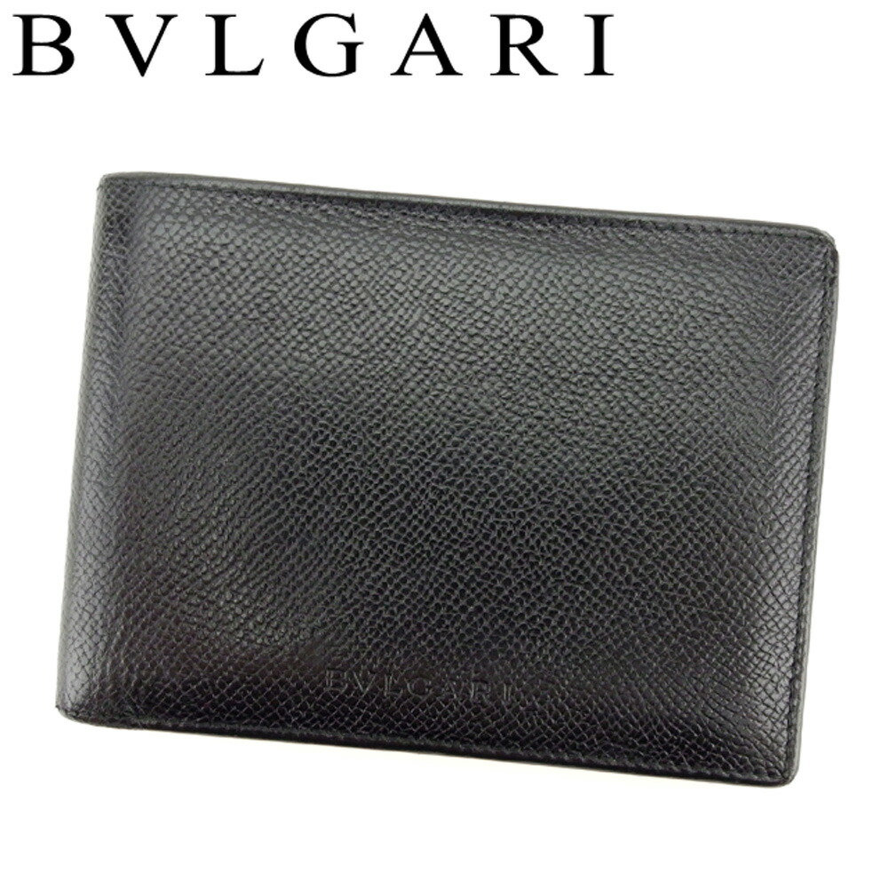 【土日BIG SALE★27％OFF引き換え証】ブル小峡谷 BVLGARI 紙入れ クラシコ 黒いこと メンズ 中古 ブランド名 ご機嫌ブランド名 ヴィンテージ