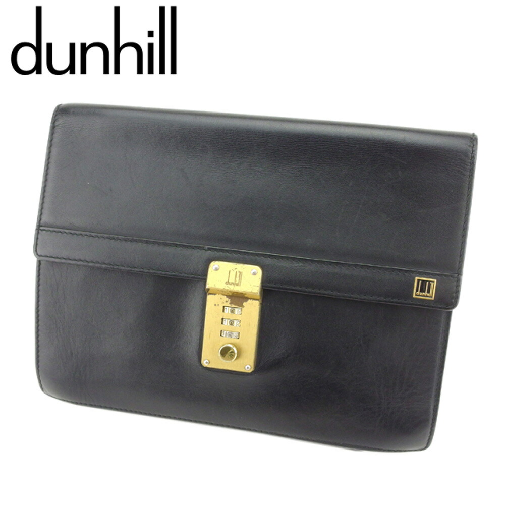 【百貨店SALE★最大限度50％OFF】ダン吸血鬼 Dunhill クラッチペダル御徒面子 コンフィデンシャル 黒いこと ゴールド レディース 中古 ブランド名 ご機嫌ブランド名 ヴィンテージ