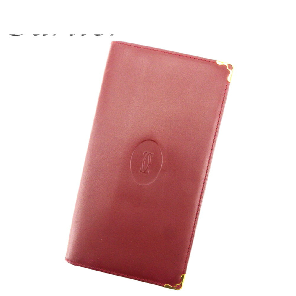 【雨季得SALE★21％OFF引き換え証】カルティエ CARTIER 紙入れ 帆柱生産ライン ボルドーワイン ゴールド レディース 中古 ブランド名 御機嫌ブランド名 ヴィンテージ