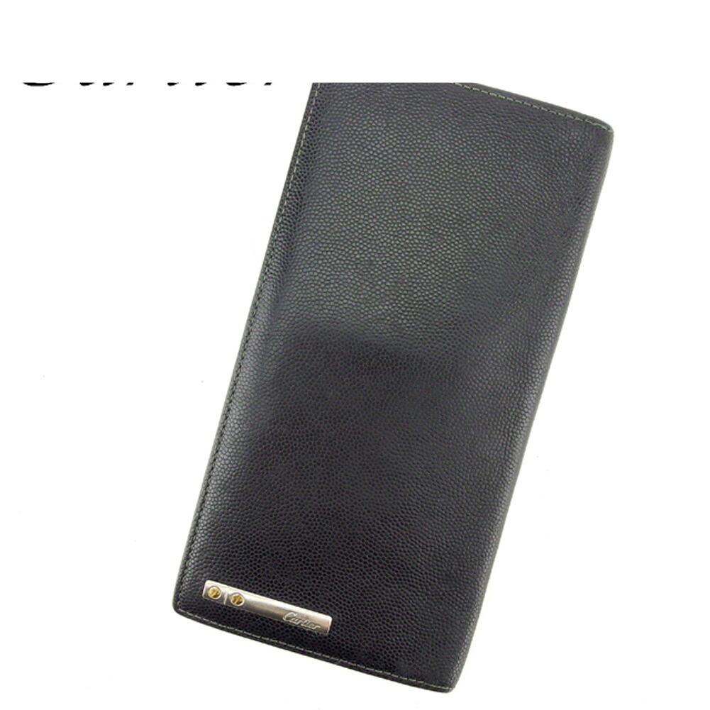 【雨季得SALE★21％OFF引き換え証】カルティエ CARTIER 紙入れ サントス 黒いこと しろがね色 ゴールド レディース 中古 ブランド名 御機嫌ブランド名 ヴィンテージ