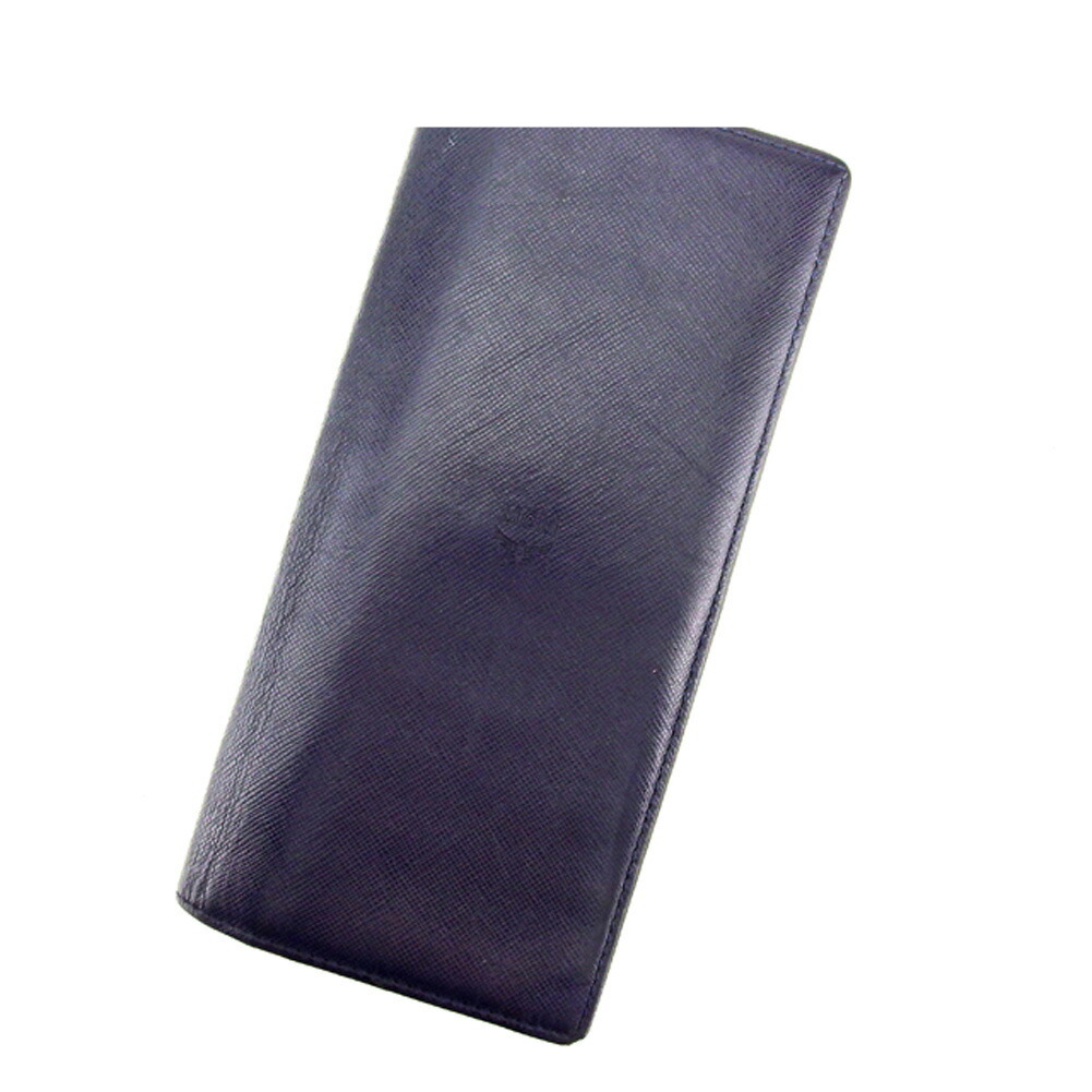【新生活応援★29％OFFクーポン】エム・シー・エム MCM 札入れ 型押しロゴ ネイビー レディース 中古 ブランド ハイブランド ヴィンテージ