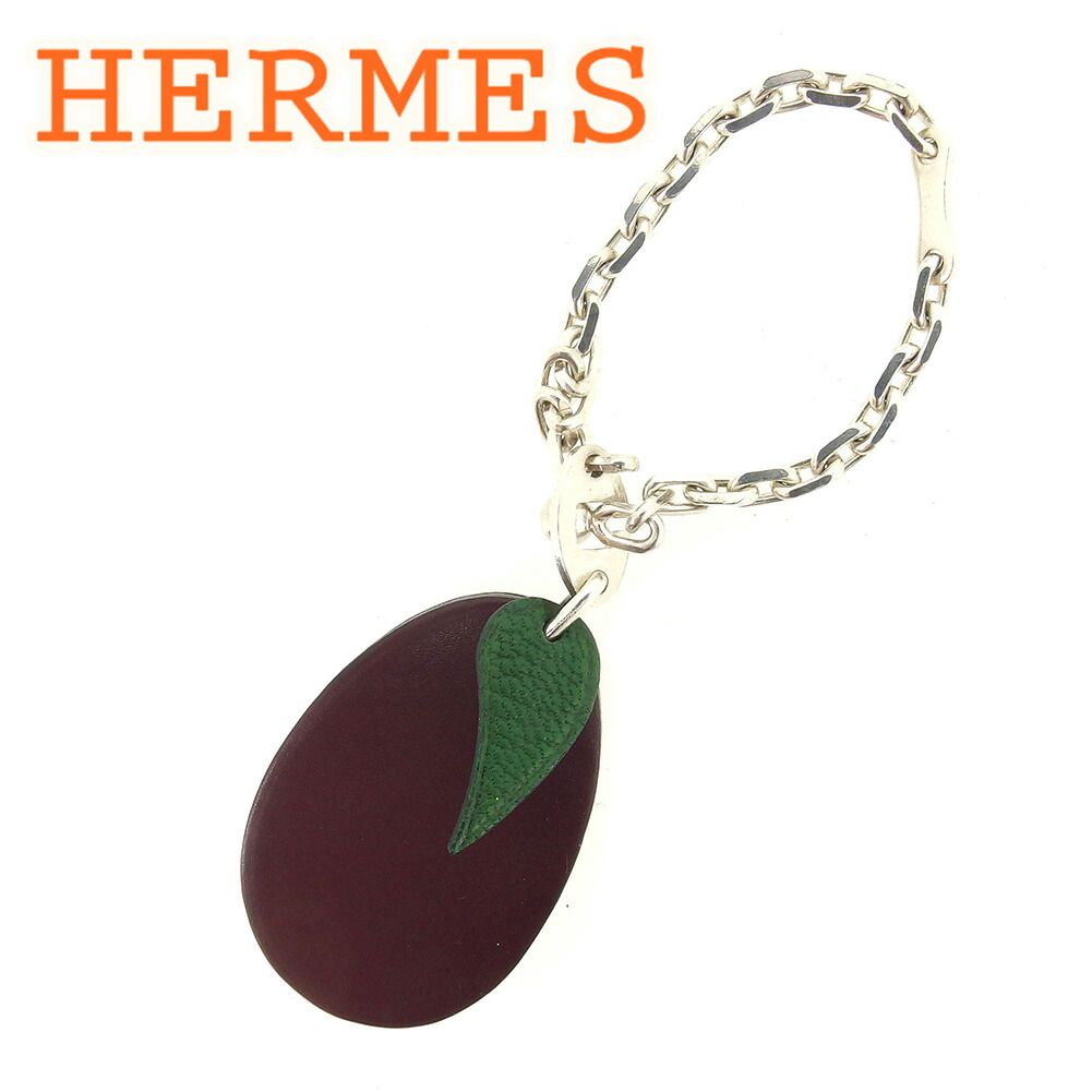 【Fashion Special Fair★29％OFFクーポン】エルメス HERMES キーリング フルーツモチーフ パープル グリーン シルバー メンズ 中古 ブランド ハイブランド ヴィンテージ