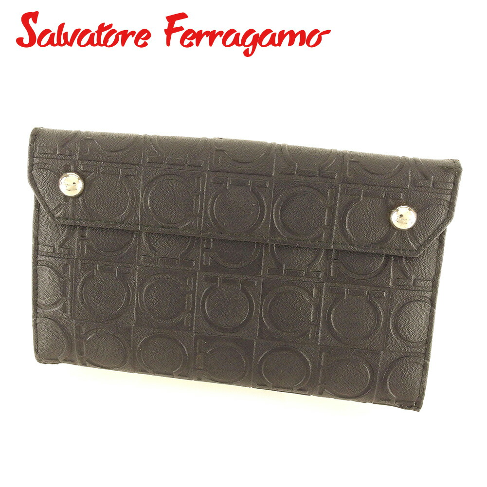 【月代わりの人大売り出し★29％OFFクーポン券】サルヴァトーレフェラガモ Salvatore Ferragamo 長紙入れ ガンチーニ 黒いこと メンズ 中古 ブランド名 ご機嫌ブランド名 ヴィンテージ