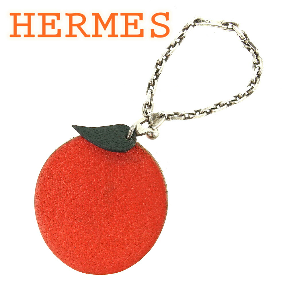 HERMES レザー キーホルダー レッド 希少 美品 HERMES エルメス キーホルダー キーリング レザー 赤