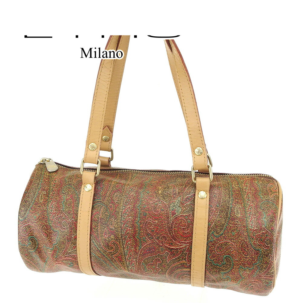 【お買い物マラソン★30％OFFクーポン】エトロ ETRO ハンドバッグ ペイズリー ブラウン レディース 中古 ブランド ハイブランド ヴィンテージ