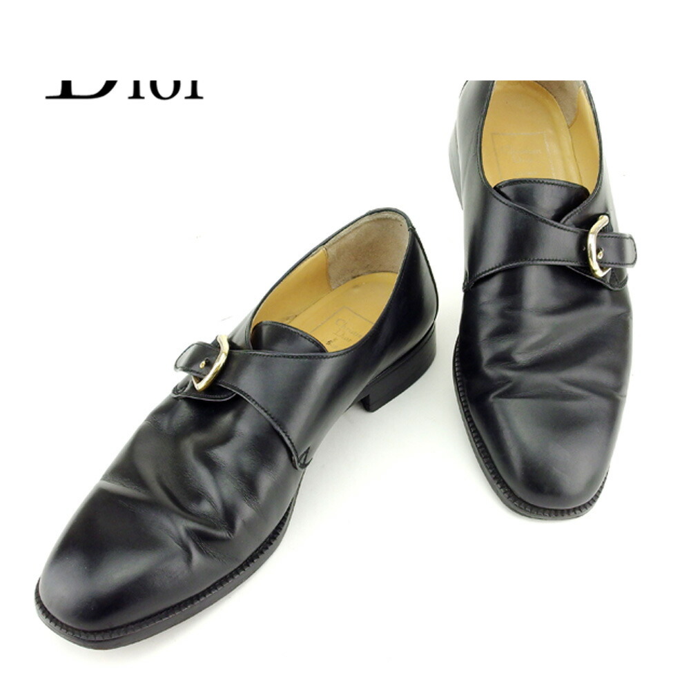 【新生活応援★29％OFFクーポン】ディオール Dior その他靴 モンクストラップ ♯37 ビジネス ブラック ゴールド レディース 中古 ブランド ハイブランド ヴィンテージ