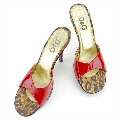 【お買い物マラソン★30％OFFクーポン】ドルチェアンドガッバーナ DOLCE&GABBANA ミュール ピンヒール ♯37ハーフ サンダル ドルガバ レッド ベージュ ブラウン レディース 中古 ブランド ハイブランド ヴィンテージ