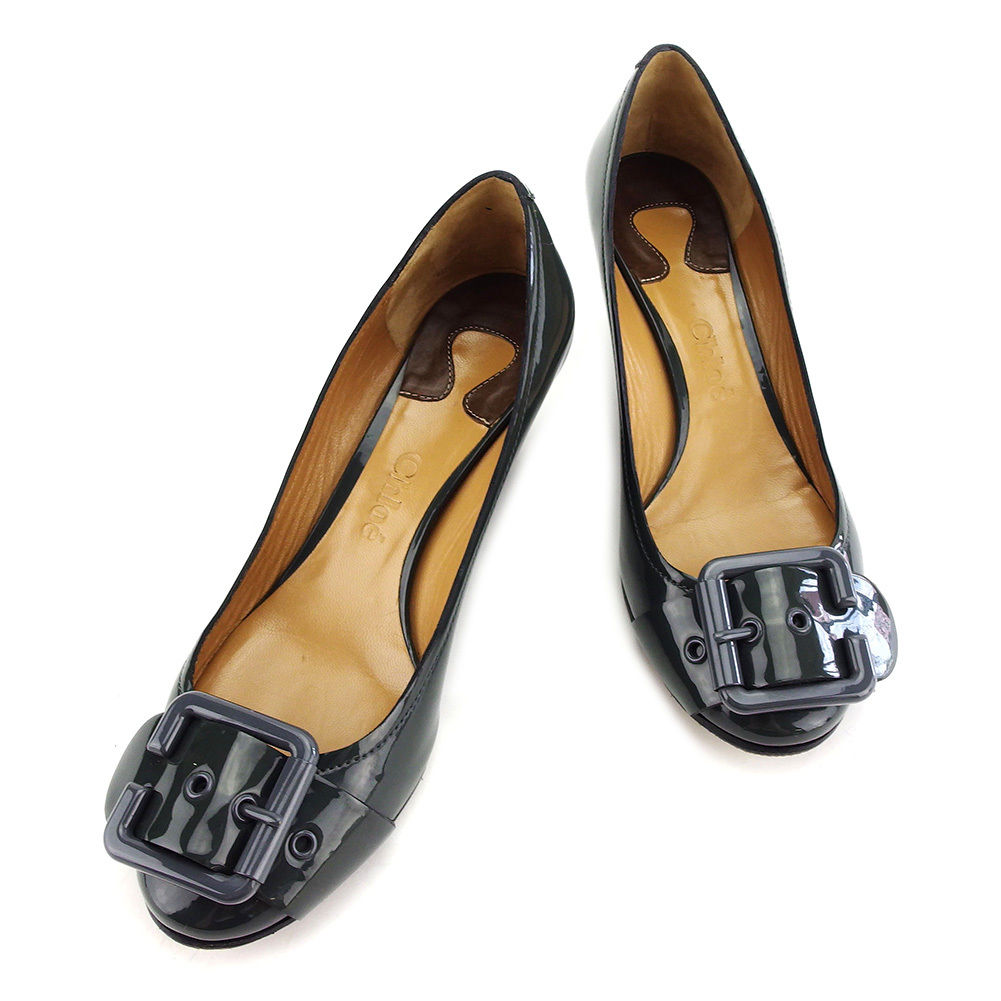 【百貨店SALE★最大限度50％OFF】クロエ Chloe パンプス 胴締め主題 薄墨色 レディース 中古 ブランド名 御機嫌ブランド名 ヴィンテージ
