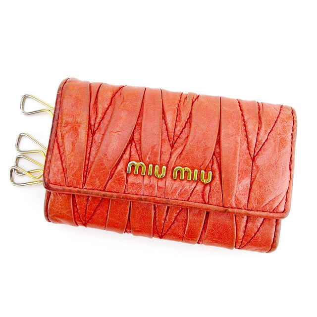 Miu Miu レザーキーケース 色コニャック(キャメル) 新品未使用 Miu Miu レザーキーケース 色コニャック(キャメル) 新品未使用