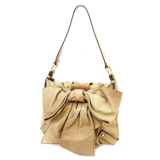 ☆良品・保存袋付☆Yves Saint Laurentリボンショルダーバッグ 美品 Yves Saint Laurent イヴサンローラン ショルダーバッグ