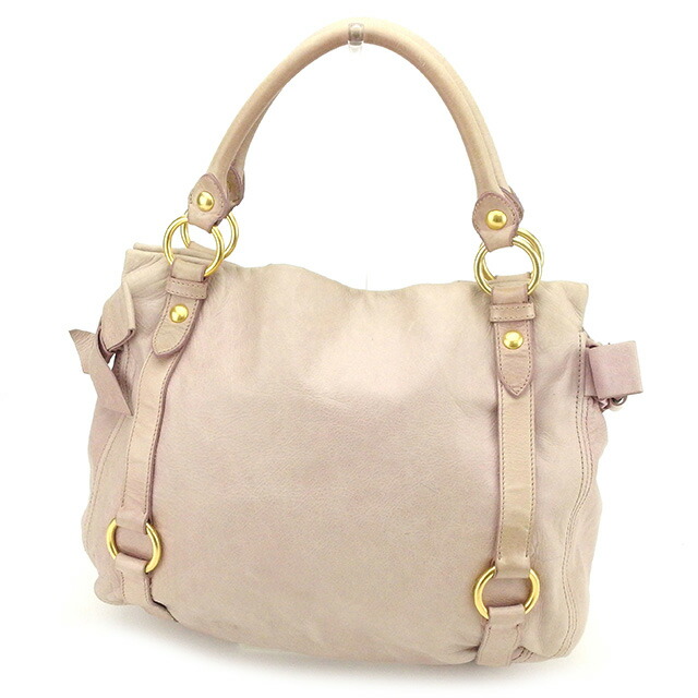 【新生活応援★29％OFFクーポン】ミュウミュウ MIUMIU ハンドバッグ リボンモチーフ ピンク レディース 中古 ブランド ハイブランド ヴィンテージ