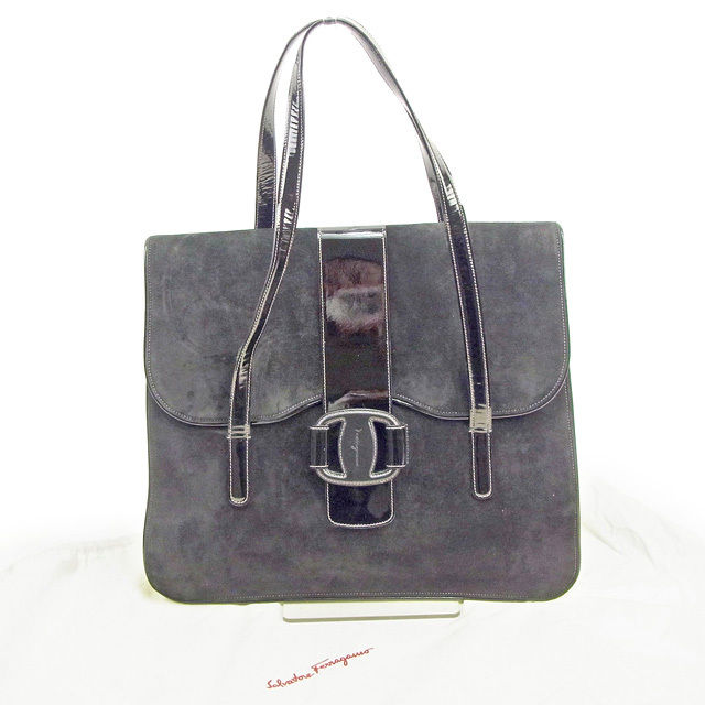 【お買い物マラソン★30％OFFクーポン】サルヴァトーレフェラガモ Salvatore Ferragamo ハンドバッグ ヴァラ金具モチーフ ブラック レディース 中古 ブランド ハイブランド ヴィンテージ｜ブランドデポ