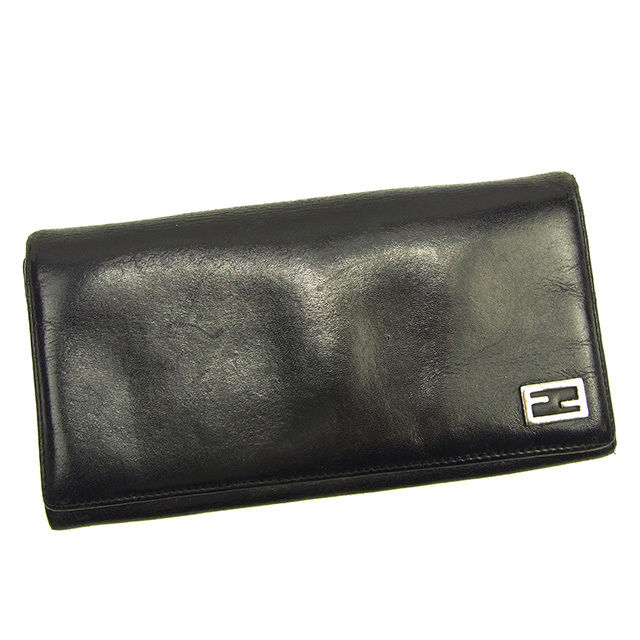 【お買い物マラソン★30％OFFクーポン】フェンディ FENDI 長財布 ブラック レディース 中古 ブランド ハイブランド ヴィンテージ