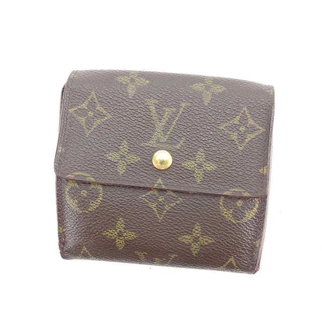【新生活応援★29%OFFクーポン】ルイ・ヴィトン LOUIS VUITTON 二つ折り財布 モノグラム ポルトモネビエカルトクレディ ブラウン レディース 中古 ブランド ハイブランド ヴィンテージ