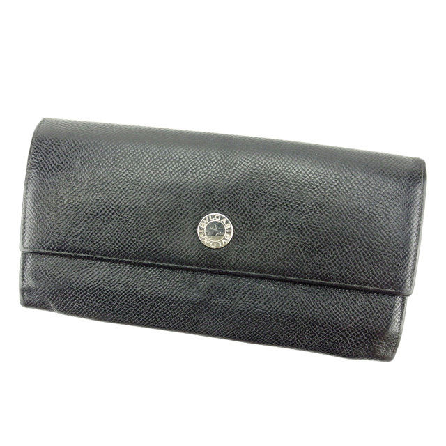 【Fashion Special Fair★24％OFFクーポン】ブルガリ BVLGARI 長財布 ブルガリブルガリ ブラック×シルバー レディース 中古 ブランド ハイブランド ヴィンテージ