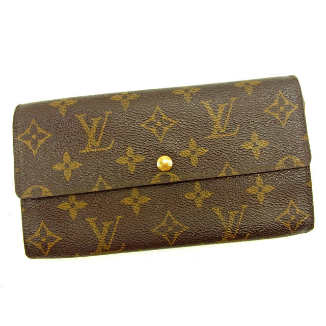 【お買い物マラソン★30％OFFクーポン】ルイ・ヴィトン LOUIS VUITTON 長財布 モノグラム ポシェットポルトモネクレディ ブラウン レディース 中古 ブランド ハイブランド ヴィンテージ