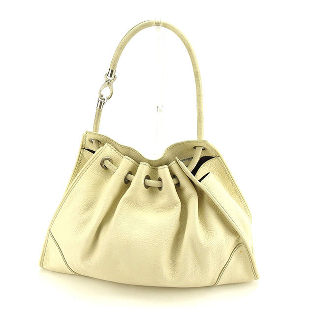 【Fashion Special Fair★24％OFFクーポン】トッズ TOD’S ショルダーバッグ ステッチ アイボリー×シルバー レディース 中古 ブランド ハイブランド ヴィンテージ