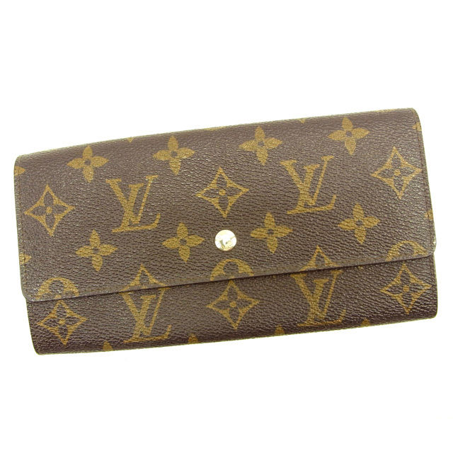 【百貨店SALE★最大限度50％OFF】ルイ・ヴィトン LOUIS VUITTON 長紙入れ モノグラム ポシェットポルトモネクレディ 赤銅色 レディース 中古 ブランド名 ご機嫌ブランド名 ヴィンテージ