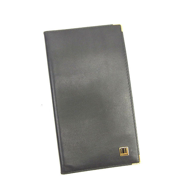 【月末BIG SALE★25%OFFクーポン】ダンヒル Dunhill 札入れ ブラック×ゴールド レディース 中古 ブランド ハイブランド ヴィンテージ|ブランドデポ