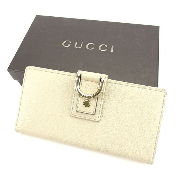 【お買い物マラソン★30％OFFクーポン】グッチ GUCCI 長財布 ニューアビー ベージュ×ゴールド レディース 中古 ブランド ハイブランド ヴィンテージ