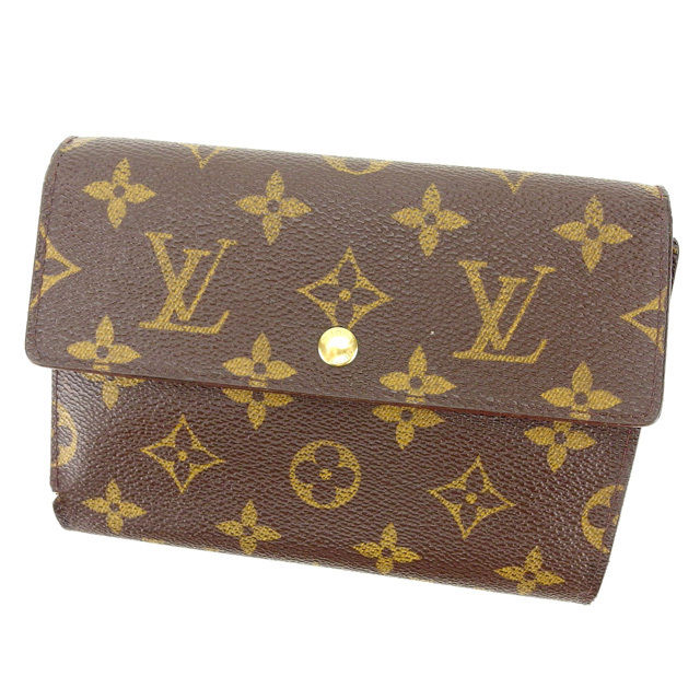 【お買い物マラソン★30%OFFクーポン】ルイ・ヴィトン LOUIS VUITTON 三つ折り財布 モノグラム ポルトトレゾールエテュイパピエ ブラウン レディース 中古 ブランド ハイブランド ヴィンテージ|ブランドデポ