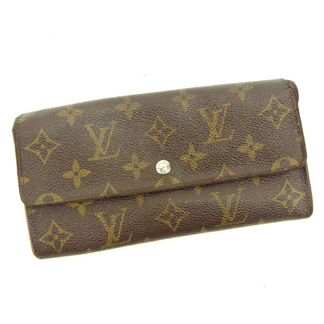 【お買い物マラソン★30％OFFクーポン】ルイ・ヴィトン LOUIS VUITTON 長財布 モノグラム 旧ポシェットポルトモネクレディ ブラウン レディース 中古 ブランド ハイブランド ヴィンテージ