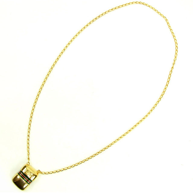 【お買い物マラソン★30％OFFクーポン】グッチ GUCCI ネックレス シェリー ゴールド×グリーン×レッド レディース 中古 ブランド ハイブランド ヴィンテージ