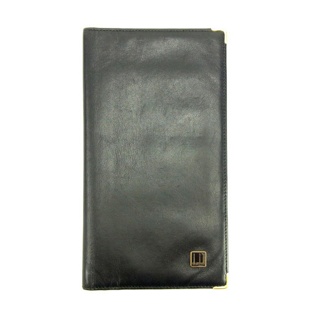 【新生活応援★29％OFFクーポン】ダンヒル Dunhill 札入れ ブラック×ゴールド レディース 中古 ブランド ハイブランド ヴィンテージ