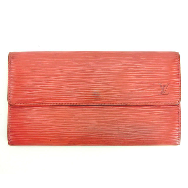 【新生活応援★29％OFFクーポン】ルイ・ヴィトン LOUIS VUITTON 長財布 エピ ポシェットポルトモネクレディ レッド レディース 中古 ブランド ハイブランド ヴィンテージ